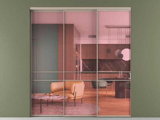 Алюминевая перегородка АЛПР 040.02_АБСК_ПРОЗ РОЗ_new. Цвет Алюминий бисквитный. Материал Алюминий в эмали. Коллекция Перегородка Формато внутри проёма 3 створки с синхронным механизмом. Фото. Алюминевая перегородка АЛПР 040.02_АБСК_ПРОЗ РОЗ_new. Цвет Алюминий бисквитный. Материал Алюминий в эмали. Коллекция Перегородка Формато внутри проёма 3 створки с синхронным механизмом. Картинка.