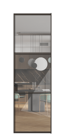 Дверь межкомнатная АЛПЛ040.03 ААН Алюминий антрацит Stopsol Clear прозрачное. Цвет Алюминий антрацит. Материал Алюминий в эмали. Коллекция Formato. Картинка.