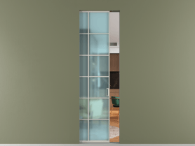 Алюминевая перегородка skr1_05_ Алюминий тёплый серый Сатинированное голубое стекло, триплекс, 6мм. Цвет Алюминий тёплый серый. Материал Алюминий в эмали. Коллекция Перегородка Формато скрытый пенал 1 створка. Фото. Алюминевая перегородка skr1_05_ Алюминий тёплый серый Сатинированное голубое стекло, триплекс, 6мм. Цвет Алюминий тёплый серый. Материал Алюминий в эмали. Коллекция Перегородка Формато скрытый пенал 1 створка. Картинка.