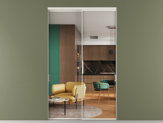 Алюминевая перегородка vn2_01 Crystalvision БЕЛ. Цвет Алюминий Белый. Материал Алюминий. Коллекция Перегородка Формато внутри проёма 2 створки. Картинка.