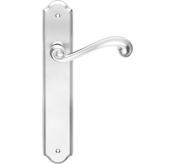 Ручки для дверей Ручка дверная Леди на планке. Цвет Матовый хром. Коллекция Леди на планке. Картинка.