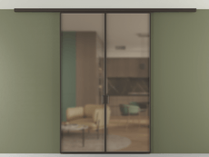 Перегородка Формато вдоль стены на потолок 2 створки